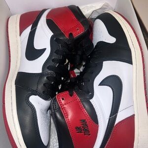Jordan Men's Sneakers in Black, White, and Red